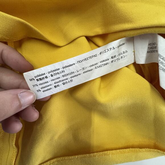 Zara Woman Dress Womens Extra Small Yellow Bell Sleeve Shift Mini - Picture 6 of 9